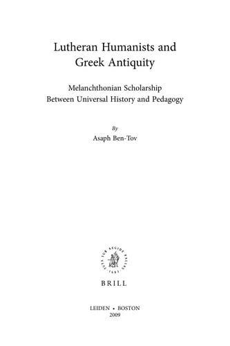 Lutheran humanists and Greek antiquity