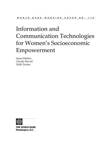 Information and communication technologies for women's socio-economic empowerment