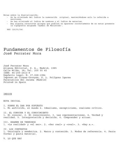 Fundamentos de filosofía