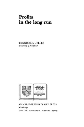 Profits in the Long Run