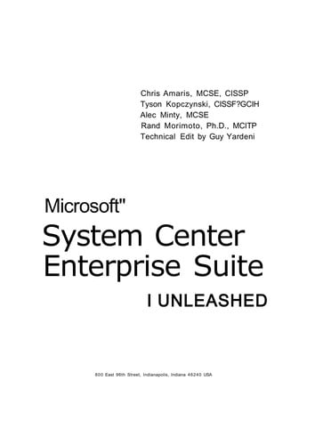 Microsoft System Center Enterprise Suite unleashed