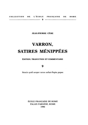Varron, Satires ménippées