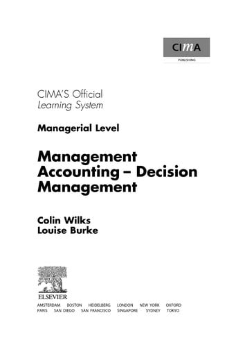 CIMA Learning System 2007 Management Accounting