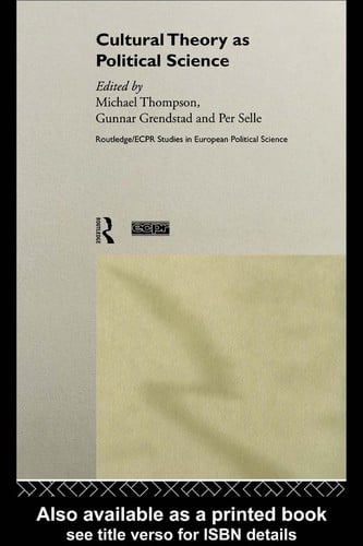 Cultural theory as political science