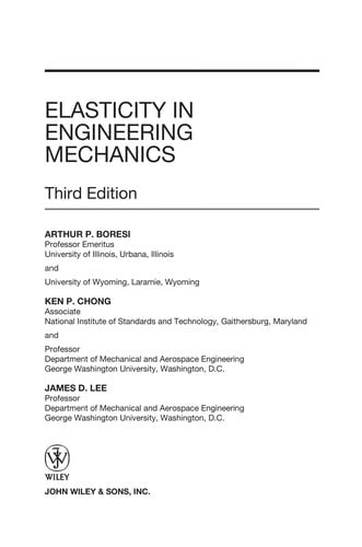 Elasticity in engineering mechanics