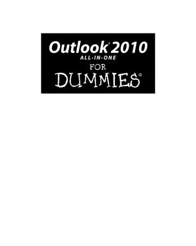 Outlook 2010 all-in-one for dummies