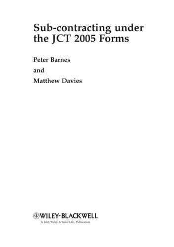 Subcontracting under the JCT 2005 forms
