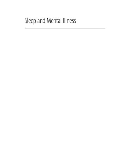 Sleep and mental illness