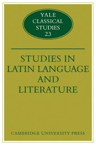 Studies in Latin language and literature