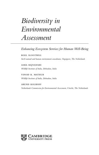 Biodiversity in environmental assessment