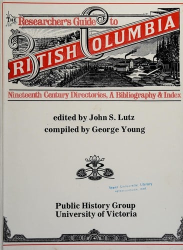 A researcher's guide to British Columbia nineteenth century directories