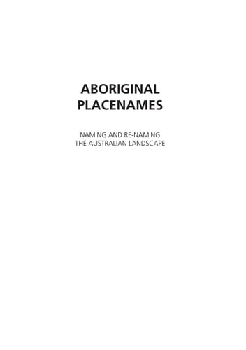 Aboriginal placenames