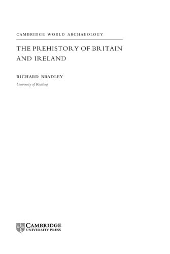 PREHISTORY OF BRITAIN AND IRELAND