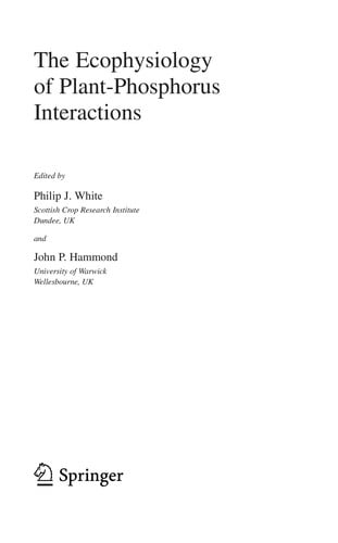 The Ecophysiology of Plant-Phosphorus Interactions