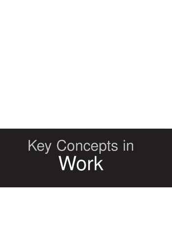 KEY CONCEPTS IN WORK