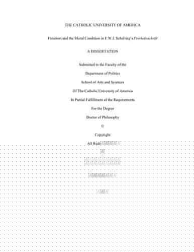 Freedom and the moral condition in F.W.J. Schelling's Freiheitsschrift