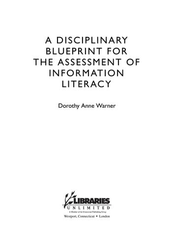 An information literacy blueprint for the disciplines