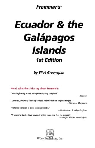 Ecuador & the Gala pagos Islands