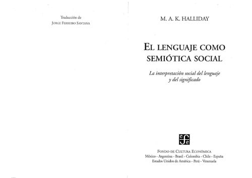 El languaje como semio tica social