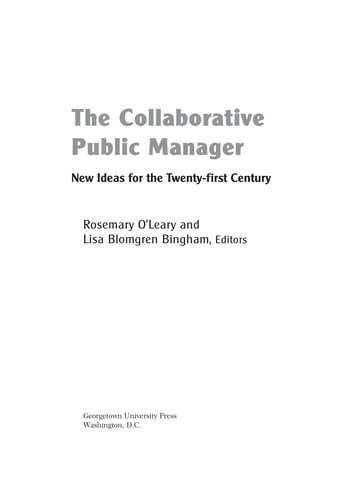 The collaborative public manager