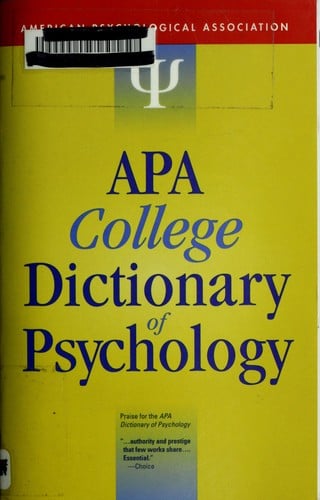 APA college dictionary of psychology