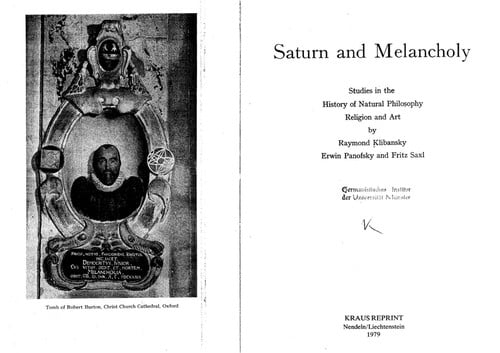 Saturn and melancholy
