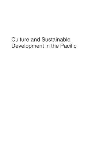 Culture and sustainable development in the Pacific