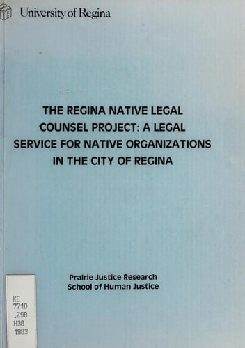 The Regina native counsel project