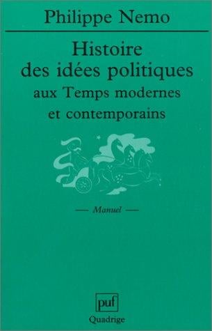 Histoire des idées politiques aux Temps modernes et contemporains
