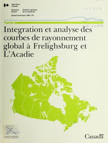 Integration et analyse des courbes de rayonnement global à Frelighsburg et l'Acadie