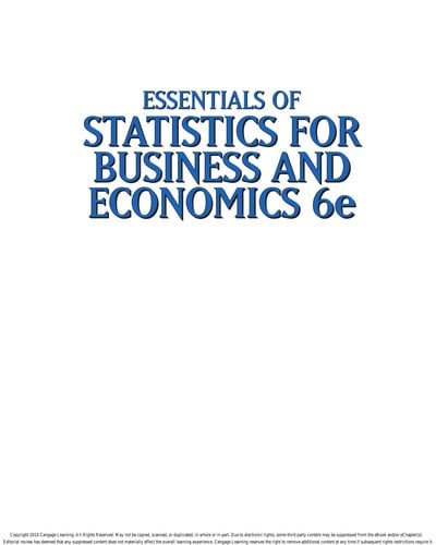 Essentials of statistics for business and economics