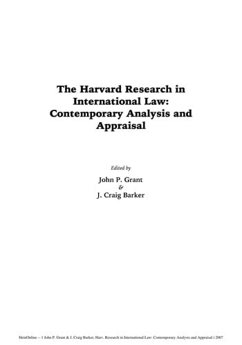 The Harvard research in international law