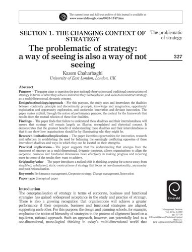 Hierarchy of strategy