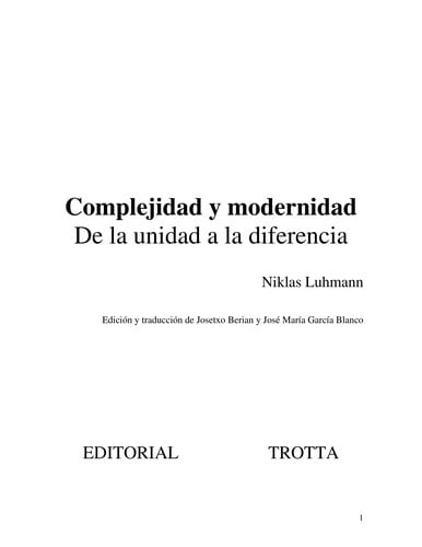 Complejidad y Modenidad