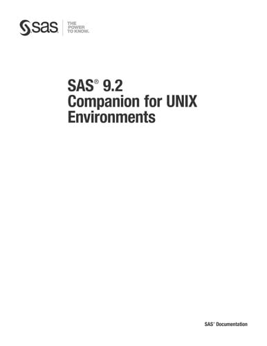 SAS 9.2 companion for UNIX environments