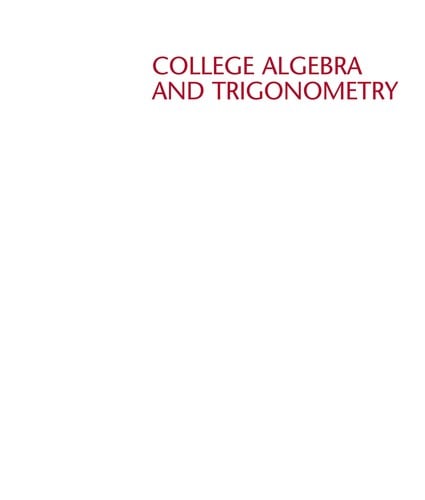 College algebra and trigonometry