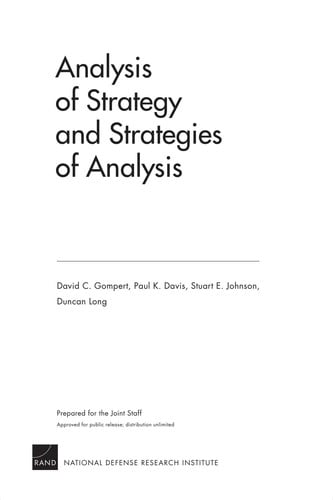 Analysis of strategy and strategies of analysis