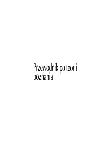 Przewodnik po teorii poznania