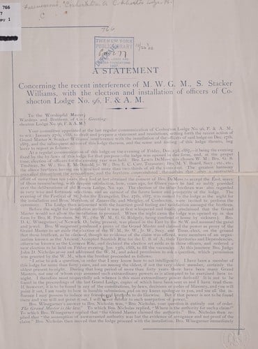 A statement concerning the recent interference of...S.