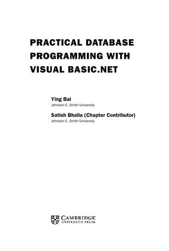 Practical database programming with Visual Basic .NET
