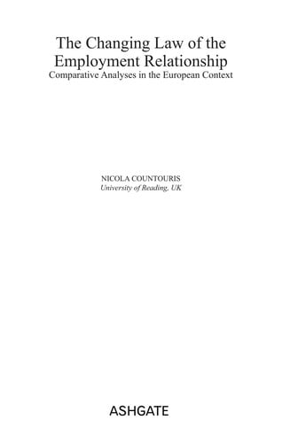 The changing law of the employment relationship