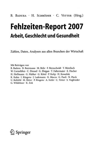 Fehlzeiten-Report 2007