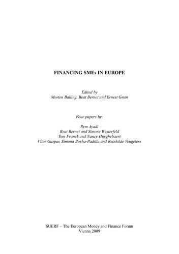 Financing SMSs in europe