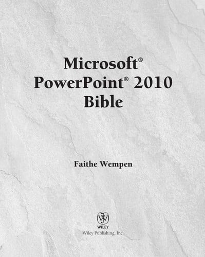 Microsoft Powerpoint 2010 bible