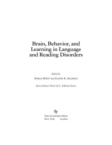 Brain, behavior, and learning in language and reading disorders