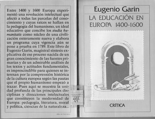 La educacio n en Europa, 1400-1600
