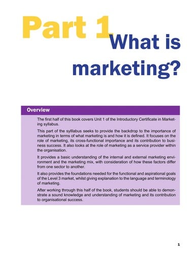 Introductory certificate in marketing