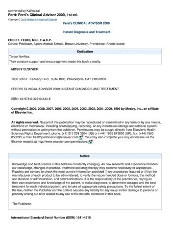 Ferri's clinical advisor 2009