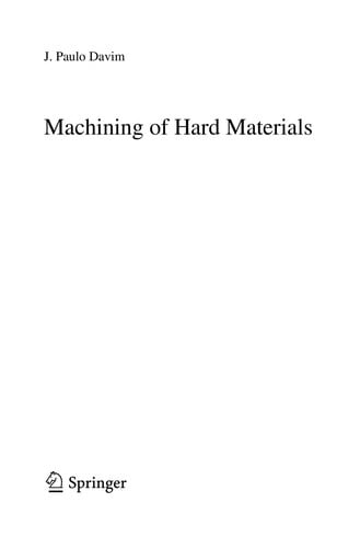 Machining of Hard Materials