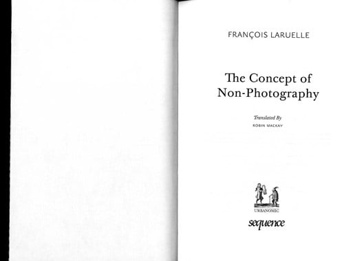 The Concept of non photography =